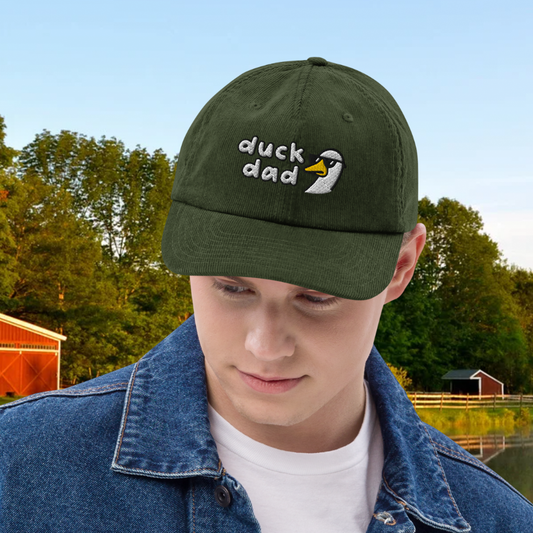 Duck Dad Embroidered Corduroy Hat