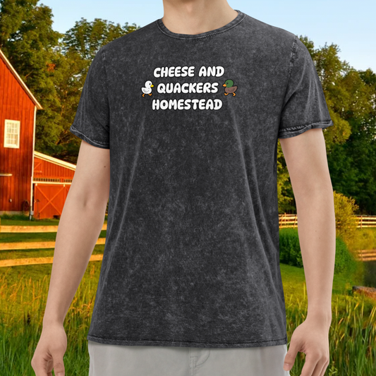 Cheese and Quakers Homestead Logo Unisex Denim T-Shirt