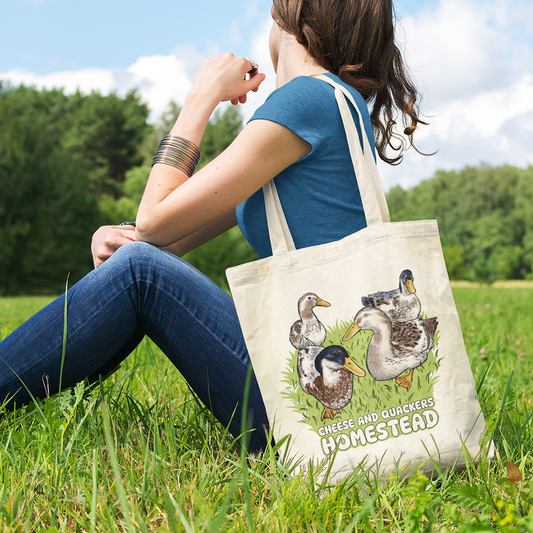 Cheese & Quackers Homestead Group Cotton Canvas Tote Ba
