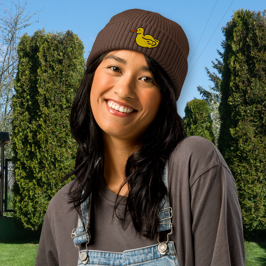 Duck Embroidered Fisherman Beanie