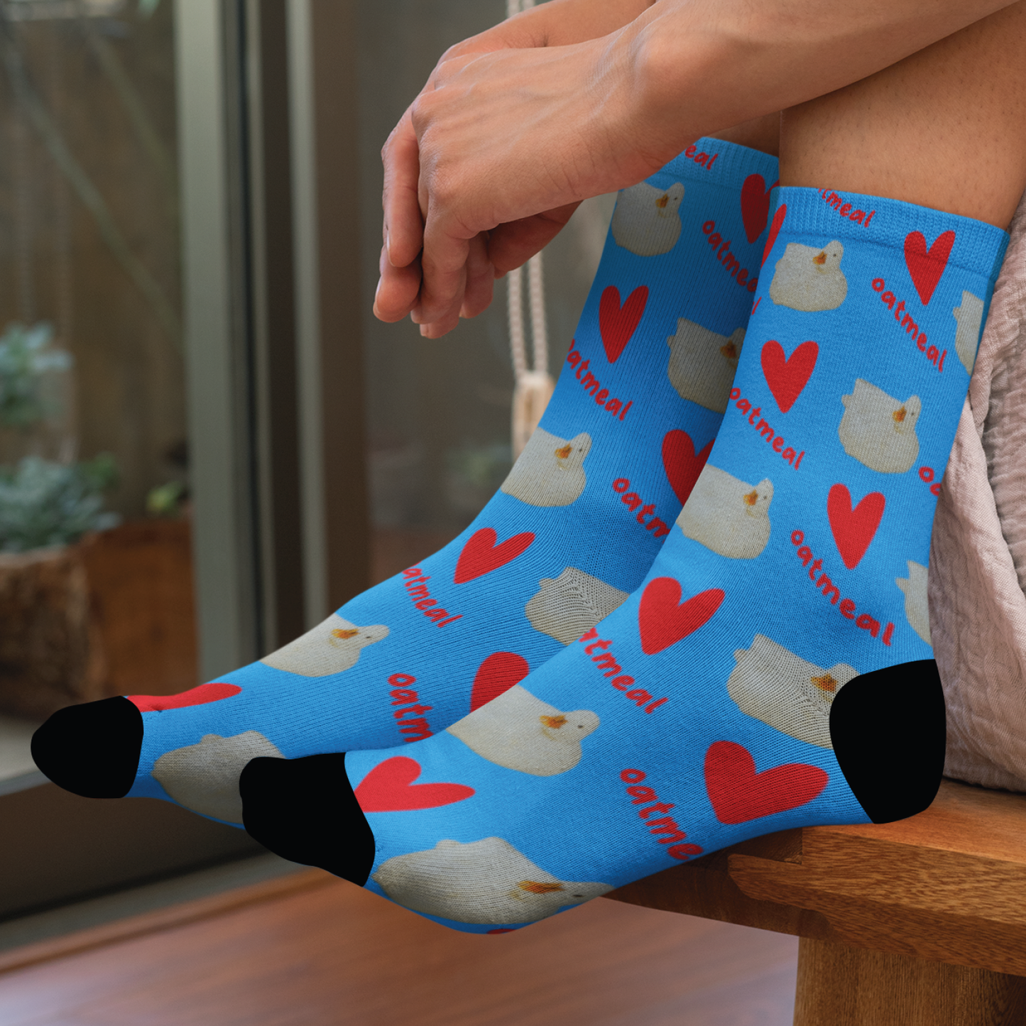 Oatmeal Love Sublimated Crew Socks