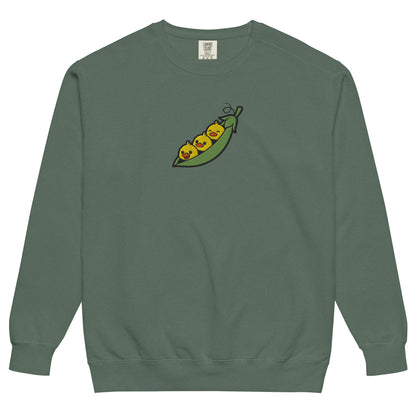 Peapod Embroidered Unisex Garment-Dyed Sweatshirt