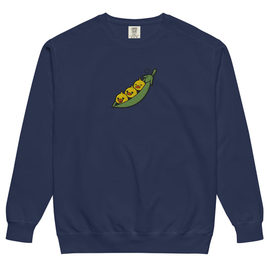 Peapod Embroidered Unisex Garment-Dyed Sweatshirt